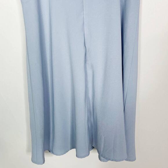 She + Sky Blue Medium M Twist Front Keyhole Mini Dress Casual Summer VNeck - Picture 7 of 10